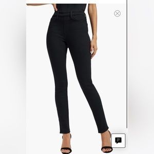 Good American Pull On Skinny Jeans Black Size 3 Large NWT